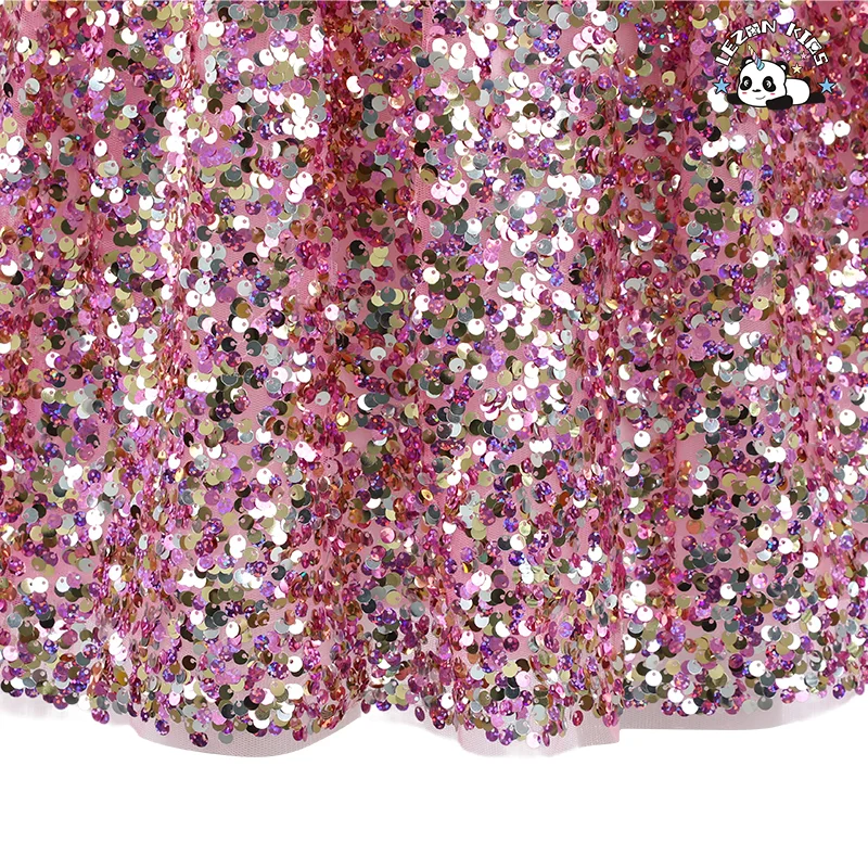 LEZONKIDS - Saias Rodadas Personalizáveis com Cintura Elástica e Lantejoulas Multicoloridas para Meninas
